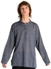 Fischerhemd dunkelblau weiß