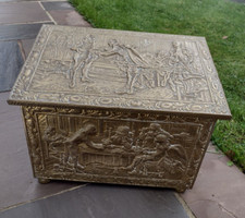 Messing Kohle Holzkiste /