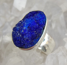 Azurit Rohstein Heilstein Ring