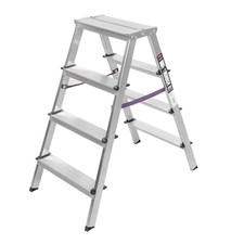 STIER Stufen Stehleiter Klappleiter Leiter Klapp-Leiter FI-4 beidseitig begehbar