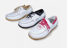 Bally Golf Damen Golfschuhe Monza Leder Weiß Schwarz Wasserdicht Komfort 38-42