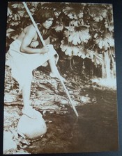 AK INDIANER / LACHSFANG  MIT DEM SPEER