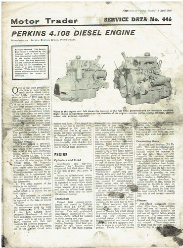 Perkins 108 dieselmotor 1966 - 4.108,