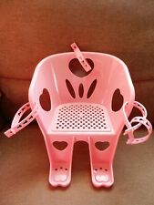Puppenfahrradsitz Teddy 21 cm hoch 23 cm breit Mit Befestigungsschnallenrosa
