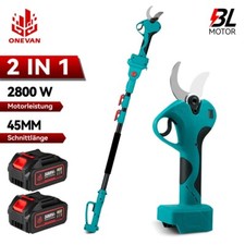 2IN1 Teleskop Akku Astschere 45mm Gartenschere Astsäge Stschneider Rebschere DE 