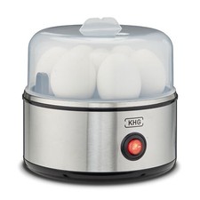 Eierkocher 1 - 7 Eier rund Silber Edelstahl Heizplatte Messbecher Alarm 380W KHG
