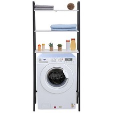 B-Ware Standregal MCW-K82, Waschmaschinen-Regal, 155x64x25cm Marmor-Optik weiß