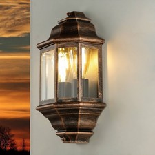 Wandlampe außen E27 Kupfer Antik Glas Aluminium IP44 Garten Haus Außenleuchte