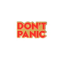 Don panic anstecker - "don't, panic"