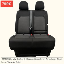 MAN TGE / VW Crafter II Doppelsitzbank Sitz mit Tisch Toronto Grid