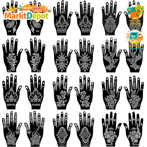 Henna tattoo schablonen kit - henna,