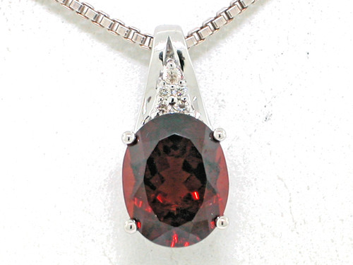 Granat anhänger 585 weißgold - granat,