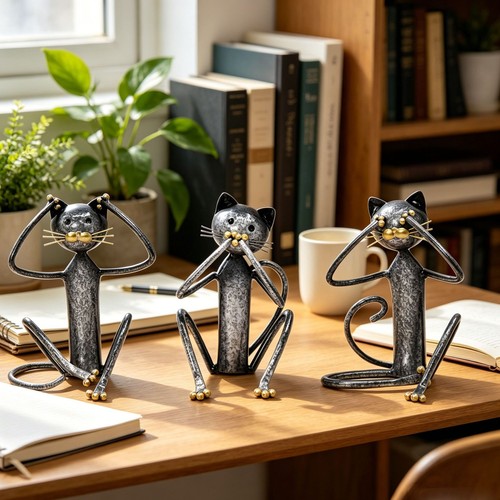 Deko katzenfiguren 3er set - deko,