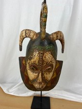 Afrika Maske Holzmaske Baule Stamm Elfenbeinküste Antik Orginal Handgeschnitzt