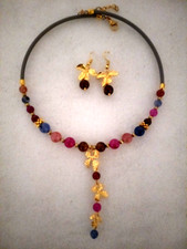 Perlen Muscheln Modeschmuck Retro Choker Hals 2 St. Kette Colie Damen