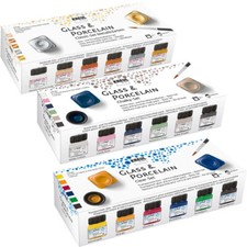 Porzellanfarbe Glass and Porcelain Set Glas Malerei Malfarbe metallic chalky