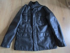 Herren Jacke -  Übergangsjacke  - Schwarz -  Lederoptik -  Gr. XL - Waschleder