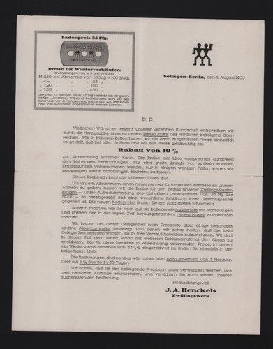 Solingen berlin brief 1930 - brief,