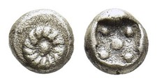 FITZ Greek Ionia Uncertain Mint Silver Tetartemorion Rosette Pattern  @HCC1512