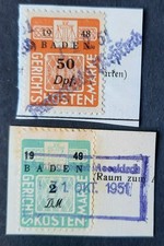 BADEN  1948/49   Gerichtskosten-Fiskalmarken - 50 Dpf /2 DM  -