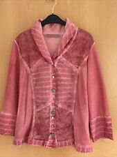 Bottega Bluse Jäckchen Jacke Blazer Blume Knöpfe Details Baumwoll rot lachs Gr.L