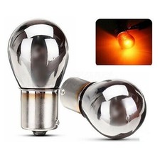 2x S25 12V BAU15S PY21W Blinker Chrom Silber Bernstein 581 Rückleuchten Birnen