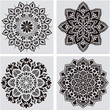 4 Stück Mandala Schablonen Groß Wandgestaltung Schablonen für DIY Malerei