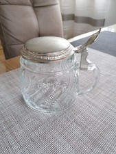 Original BMF Bierseidel mit Deckel, Bierkrug, Humpen, Krug aus Glas 0,5L 