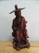 Skulptur Schnitzarbeit Alter Mann 1950 Holz Kunst Rar ausgearbeitet Figur  12b5