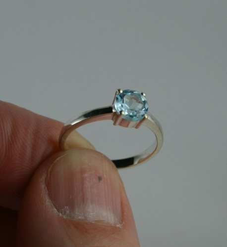 Sterling silber ring mit - silber, topas