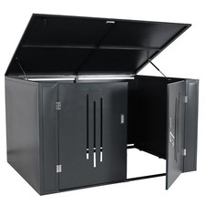 B-Ware 4er-Fahrradgarage MCW-K64, mit Deckel, Metall 121x202x150cm, anthrazit