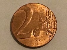 Fehlprägung 2 Euro auf 1 Cent Ronde / falscher Schrötling