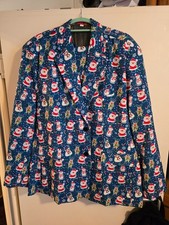 Herrenanzug mit Weihnachtsmotiven, Blau, Gr. XXL