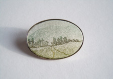 Vintage Brosche Seidenmalerei