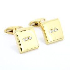 Wempe Maschettenknöpfe 750 Gold 18 Kt Gelbgold Brillanten 0,18 ct VS Wert 5900,-