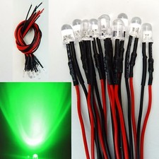 10 Stück LED 5mm Grün 16V - 24V Verkabelt Modellbau Kirmesbeleuchtung C2969