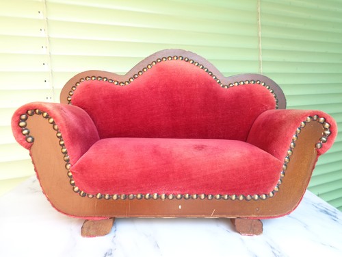 Puppensofa couch sofa rot samt - puppensofa,