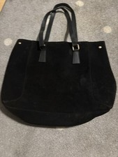 Damen sehr weiche  Wildlederhandtasche, Schwarz