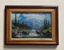 Vintage Ölgemälde Berge +