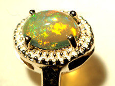 Silber Ring mit Äthiopischen Welo Opal, Größe =16,5 mm