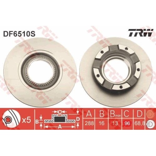 Bremsscheibe trw df6510s - bremsscheibe,