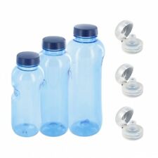 Kavodrink Tritan 0,5+0,75+1 L Wasserflasche BPA frei + 3x Trinkdeckel Flip Top