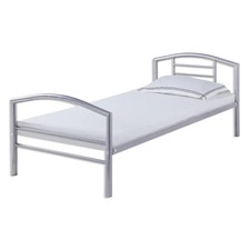 Metallbett 90x200 cm Silber ohne Matratze Musterbild, da nicht aufgebaut