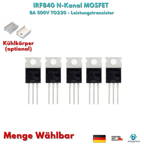 Irf840 kanal mosfet - mosfet, 500v
