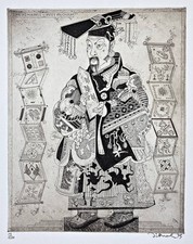 Simon Dittrich - Kaiser China Chinese Emperor Radierung etching 1979 signiert