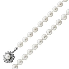 Perlenkette 45cm Weißgold 585