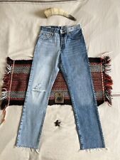 Levi's 501 29 30 Neu Brandneu ohne Etikett 2 Tone Denim Factory Distress Etikett 27 30 Damen Unisex
