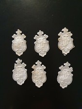 6 Stck. Monogramm FD - Stick Medaillon - sehr alt - vintage