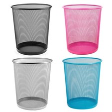 Papierkorb Mülleimer Abfalleimer Papiereimer Metall schwarz silber pink 18 L