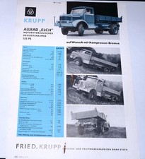KRUPP LKW-Werbe-Flyer "Allrad Elch", 1957, selten, ca. 30 x 21 cm